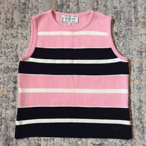 ST. JOHN SPORT KNIT SANTANA STRIPE TANK TOP! EUC!